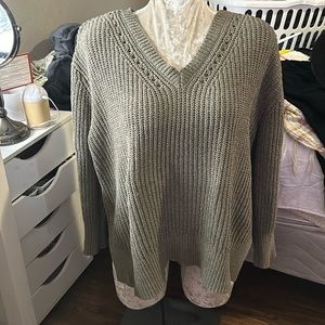 Navy green knit sweater